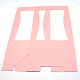 折り畳み式のインスピセート紙箱  ポータブルギフト包装ボックス  ベーカリーケーキカップケーキボックスコンテナ  長方形  ピンク  22.2x11.9x35.4cm CON-WH0079-06B-2
