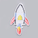 機械刺繍布地手縫い/アイロンワッペン  マスクと衣装のアクセサリー  アップリケ  ロケット  カラフル  70x40x1.5mm AJEW-S067-092-2
