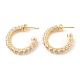 Plastic Pearl Beaded Ring Stud Earrings EJEW-C060-01G-1