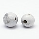 3-Hole Natural Howlite Round Beads G-N0012-8mm-01-1