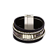 Fashion Zinc Alloy Leather Cord Multi-strand Bracelets BJEW-BB26680-1-1
