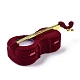 ベルベットジュエリーセットボックス  プラスチック付き  リングのために  ネックレス  バイオリン  暗赤色  14.1x5.5x4cm X-VBOX-F004-13A-4