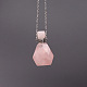 Collar de botella de perfume de cuarzo rosa natural PW-WG95273-02-1