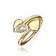 女性のためのキュートなハートスズ合金チェコラインストーンの指輪  ゴールドカラー  usサイズ8（18.1mm） RJEW-BB14194-B-8G-1