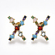(Jewelry Parties Factory Sale)Brass Micro Pave Cubic Zirconia Ear Studs EJEW-S201-41X-2