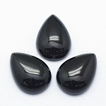 Cabochons obsidienne naturelle, larme, 25x18x7mm