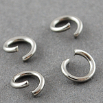 304 Edelstahl Ringe springen, offene Ringe springen, Edelstahl, 21 Gauge, 5x0.7 mm, Innendurchmesser: 3.6 mm