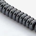 Non-magnetic Synthetic Hematite Beads Strands, Heishi Beads, Disc/Flat Round, Black, 6x2mm, Hole: 0.8mm, about 175pcs/strand, 16 inch