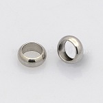 Intercalaires perles en 304 acier inoxydable d'anneau, couleur inoxydable, 4x1.5mm, Trou: 2.5mm