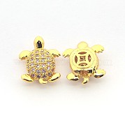 Латунные микро проложить кубического циркония черепаха шарики ZIRC-L007-42G