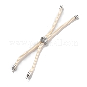 Серебряные браслеты из витого нейлонового шнура DIY-B066-03P-28