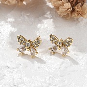 Серьги-гвоздики из циркония EJEW-R016-02G