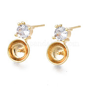 Латунные серьги-гвоздики из циркония KK-N233-132