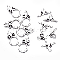 20 Pcs Antique Silver Ring Toggle Clasps – Tibetan Style Alloy, Nickel Free – 19x14x3mm