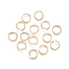 Anillos de salto abiertos de acero inoxidable 304, redondo, real 24k chapado en oro, 20 diámetro, 7x0.8mm