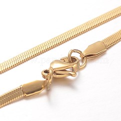 Collares de cadena de serpiente de acero inoxidable 304 con revestimiento iónico (IP), con cierre de langosta, dorado, 17.7 pulgada (45 cm), 2.6x0.4mm