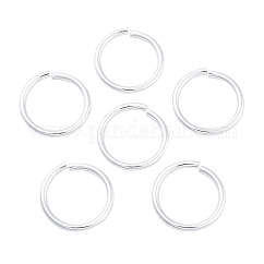 Anillos de salto abiertos de aluminio, corte de sierra redondo, plata, 20x2mm, 12 diámetro, diámetro interior: 15.5 mm