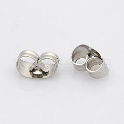 304 Stainless Steel Ear Nuts, Friction Earring Backs for Stud Earrings,  Stainless Steel Color, 5x4x2.5mm, Hole: 1mm