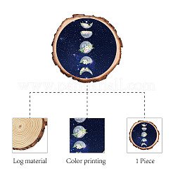 Печатные деревянные круглые листы&nbsp;AJEW-WH0363-001