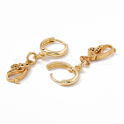 Серьги-кольца с кубическим цирконием и котом&nbsp;EJEW-B017-24G