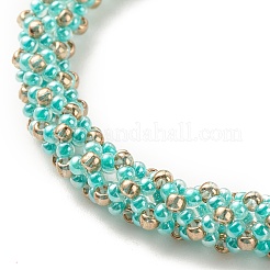 Bracelet en perles de rocaille de verre avec fermoirs magnétiques en laiton&nbsp;BJEW-JB07801-05
