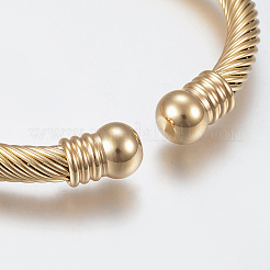 Bracelets joncs à couple en acier inoxydable 304 avec placage ionique (IP)&nbsp;BJEW-G584-05C