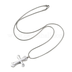 Ожерелья с подвеской в виде креста из нержавеющей стали 304 в виде урны для праха домашних животных&nbsp;NJEW-S455-02P