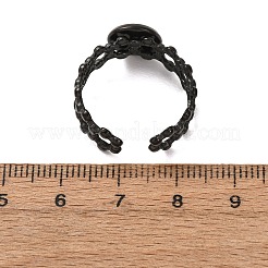 Componenti per anello da polso a forma di fiore cavo in acciaio inossidabile 304&nbsp;STAS-P454-03A-B