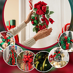 Рождественская лента из полиэстера&nbsp;OCOR-WH0105-027B