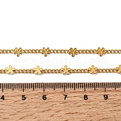 Collane da donna con catena a maglia barbazzale a fiore in acciaio inossidabile 304 da 4.5 mm&nbsp;NJEW-G199-01G