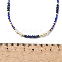 Colliers tressés bohèmes en perles de culture d'eau douce naturelles et perles de rocaille rondes pour femmes&nbsp;NJEW-JN06187-03