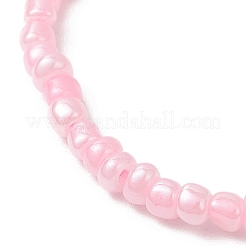 Braccialetti elasticizzati con perline di vetro da donna&nbsp;BJEW-JB11504-03
