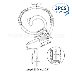 2 шт. набор из 304 нержавеющей стали с бусинами-четками на Пасху&nbsp;NJEW-UN0001-43