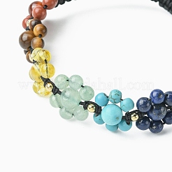 Bracelet de perles tressées sur le thème des chakras&nbsp;BJEW-TA00316