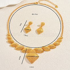 Комплекты серег и ожерелий из винтажного сплава с полыми ромбами для женщин&nbsp;ZD1633