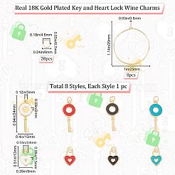 Набор для самостоятельного изготовления подвески в виде замка-сердечка и ключа для бокала вина&nbsp;DIY-BBC0001-18