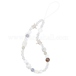 Сплав акриловый искусственный жемчуг телефон ремешок цепи&nbsp;HJEW-WH20019-18