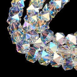 Стеклянные бусины с гальваническим покрытием &nbsp;GLAA-Q105-02-10