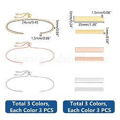 Набор для самостоятельного изготовления прямоугольного браслета-слайдера из нержавеющей стали с латунными цепями&nbsp;DIY-UN0055-98