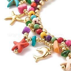 Bracciale con perline intrecciate a tema animale dell'oceano&nbsp;X-BJEW-JB07285