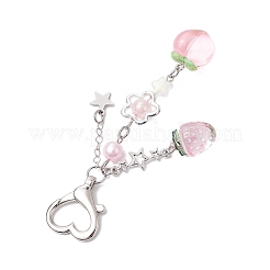 Подвесные украшения из акрила и смолы персиково-клубничного цвета&nbsp;HJEW-JM02373