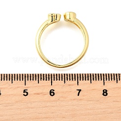 Манжеты из латуни с микро паве кубический цирконий для женщин&nbsp;RJEW-F181-09G-01