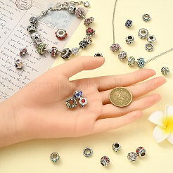 40 шт. 8 стиля сплава горный хрусталь европейские бусины&nbsp;MPDL-YW0001-04