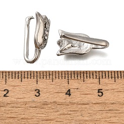 Placage sous vide PVD et laiton plaqué longue durée avec bélières à pincer en strass&nbsp;KK-S402-06F-NR