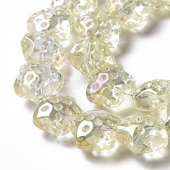 Прозрачные стеклянные бусины гальваническим пряди&nbsp;GLAA-C025-01H