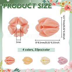 100 шт. 4-х цветные синтетические коралловые бусины&nbsp;CORA-NB0001-04A