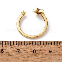 Закрепки для колец-манжет с микропаве из прозрачных кубических цирконий в форме звездочки из латуни KK-NH0007-10G