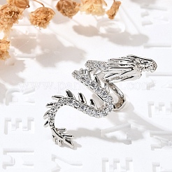 Серьги-каффы из латуни с прозрачным кубическим цирконием&nbsp;EJEW-Q025-01B-P