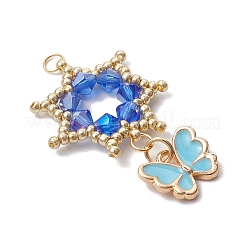 Подвески-цветы из стеклянных бусинок&nbsp;PALLOY-MZ00623-01