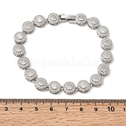 Латунные браслеты-цепочки с микропаве из прозрачных кубических цирконий для женщин&nbsp;BJEW-H639-03P